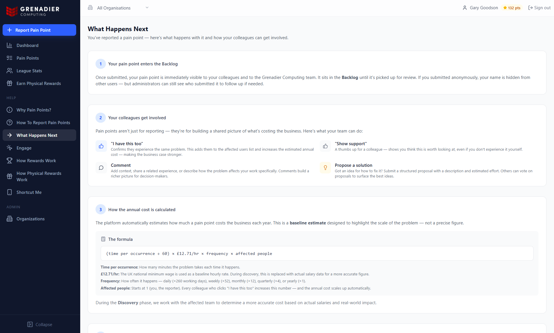 What Happens Next help page