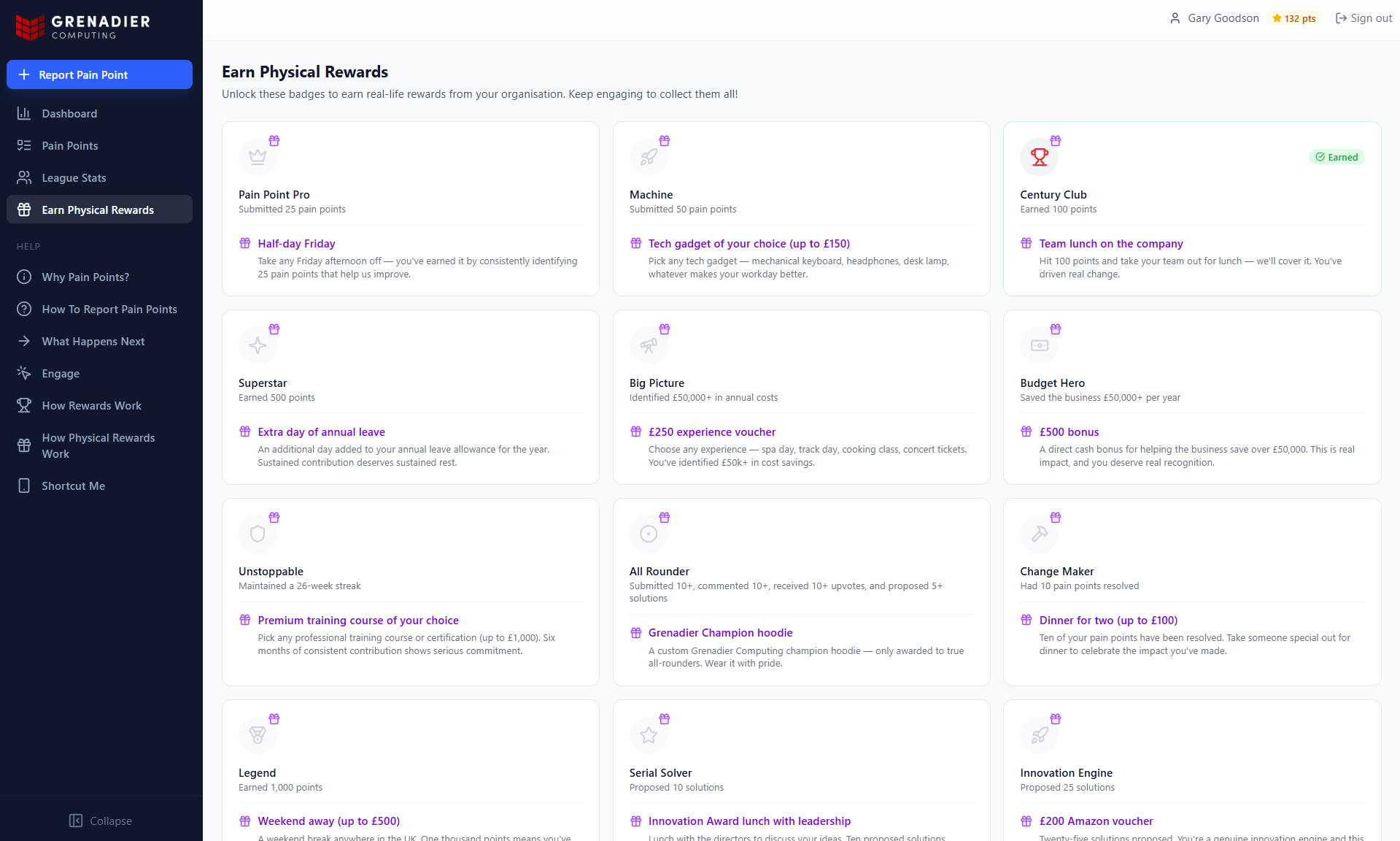 Earn Physical Rewards
